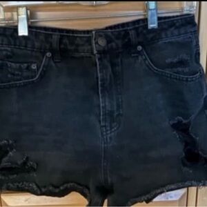 Wild Fable Dark Jean Shorts with Ripped Details